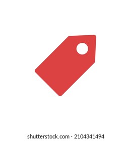 Icono de vector rojo de etiqueta. Signo de precio