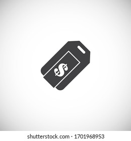 Tag related icon on background for graphic and web design. Creative illustration concept symbol for web or mobile app.