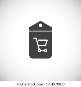 Tag related icon on background for graphic and web design. Creative illustration concept symbol for web or mobile app.