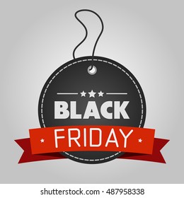 Tag with ribbon Black Friday