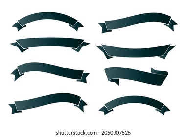 Tag And Ribbon Isolated White Background With Gradient Mesh, Vector Illustration