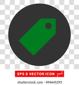 Tag round icon. Vector EPS illustration style is flat iconic bicolor symbol, green and gray colors, transparent background.