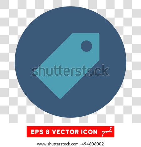 Tag round icon. Vector EPS illustration style is flat iconic bicolor symbol, cyan and blue colors, transparent background.
