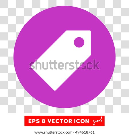 Tag round icon. Vector EPS illustration style is flat iconic bicolor symbol, white and violet colors, transparent background.