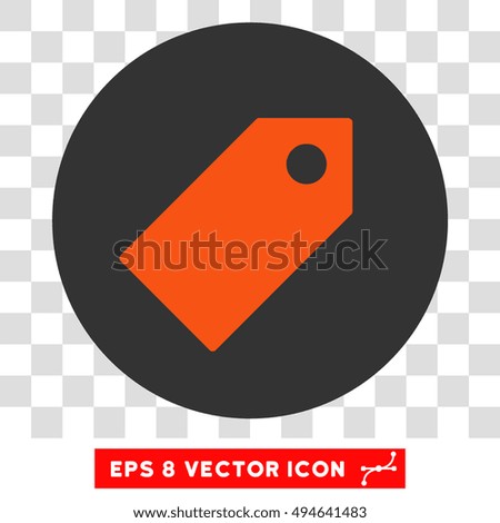 Tag round icon. Vector EPS illustration style is flat iconic bicolor symbol, orange and gray colors, transparent background.