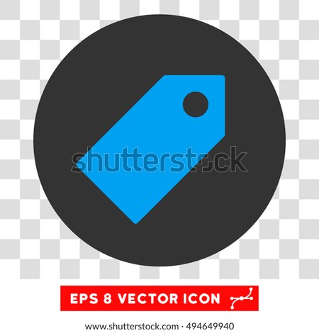 Tag round icon. Vector EPS illustration style is flat iconic bicolor symbol, blue and gray colors, transparent background.