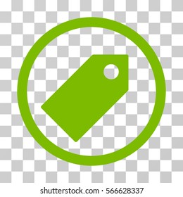 Tag rounded icon. Vector illustration style is flat iconic symbol inside a circle, eco green color, transparent background. Designed for web and software interfaces.