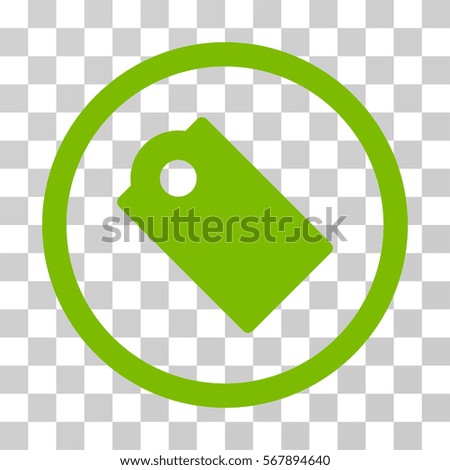 Tag rounded icon. Vector illustration style is flat iconic symbol inside a circle, eco green color, transparent background. Designed for web and software interfaces.