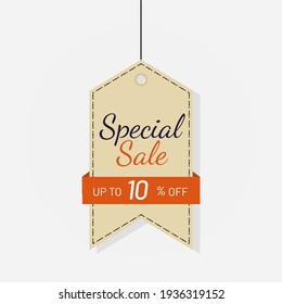 Tag sale discount label 10 off Vector