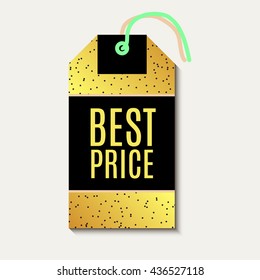 Tag sale, discount. With pinapple gold background. For advertising, business, websites, print