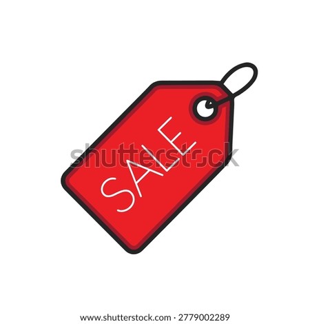 Tag sale icon featuring a red sale tag to highlight discount prices, suitable for marketing materials, websites, and promotional use.