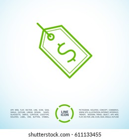 Tag sale line vector icon