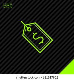 Tag sale line vector icon