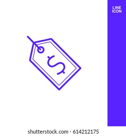 Tag sale line vector icon
