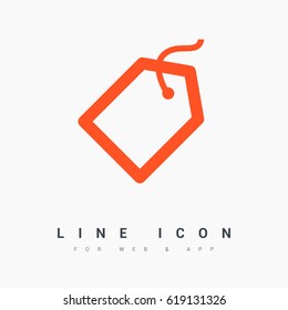 Tag sale line vector icon