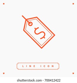 Tag sale line vector icon