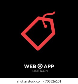 Tag sale line vector icon