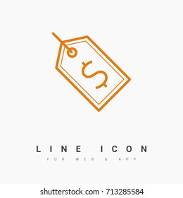 Tag sale line vector icon