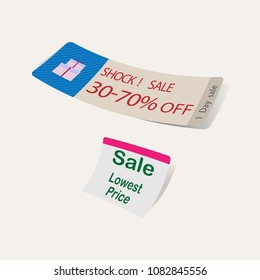 Tag Sale low price promotion for supermarket vector