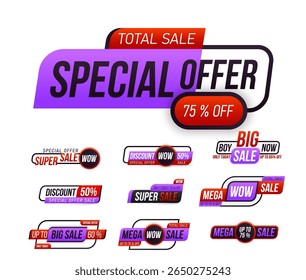 Etiqueta venda preço desconto faixa etiqueta oferta promoção ícone design especial fita quadro gráfico modelo poster mercado loja folheto cupom coleção varejo barato papel moda web origami conceito h
