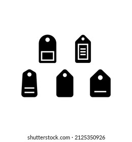 Icono de conjunto de etiquetas aislado en fondo blanco