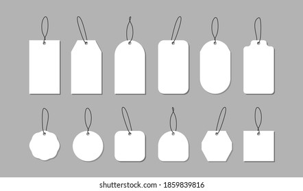 Tag set isolated icon in flat style. Price modern label vector illustration