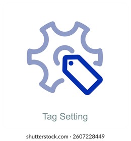 Tag Setting and configuration icon concept