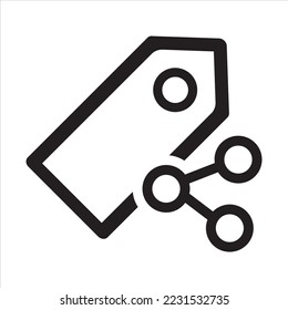 Icono de uso compartido de etiquetas. Vector y glifo