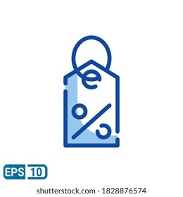 tag sign icon in filled line style isolated on white background. vector illustration for website and UI. EPS 10