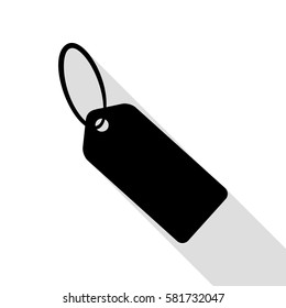 Tag sign illustration. Black icon with flat style shadow path.