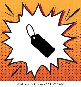 Tag sign illustration. Vector. Comics style icon on pop-art background.