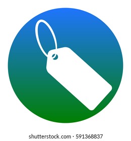 Tag sign illustration. Vector. White icon in bluish circle on white background. Isolated.
