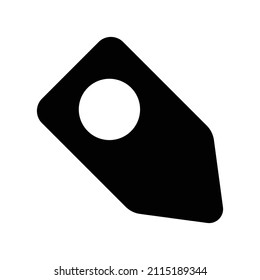 Tag silhouette icon. Label vector.