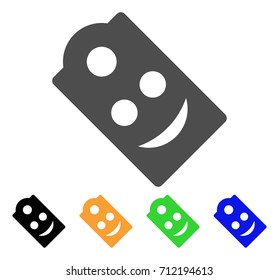 Tag Smile icon. Vector illustration style is a flat iconic tag smile symbol with black, grey, green, blue, yellow color versions. Designed for web and software interfaces.