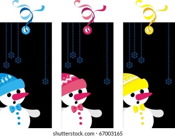 Tag with snowmen