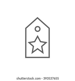 Etiqueta con el icono de la línea estrella.