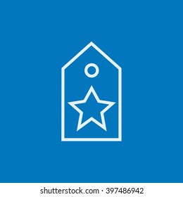 Tag with star line icon.