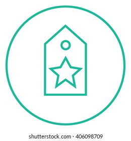 Etiqueta con el icono de la línea estrella.