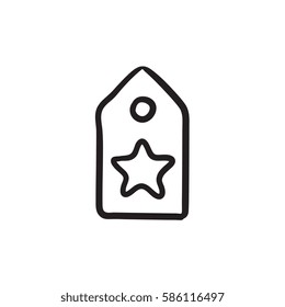 Etiqueta con icono de esbozo de vector estrella aislado en el fondo. Etiqueta dibujada a mano con icono de estrella. Etiqueta con el icono de esbozo estrella para infografía, sitio web o aplicación.