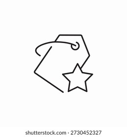 tag starred icon sign vector