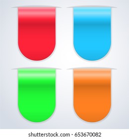Tag stickers. Colored set. Vector 3d illustration