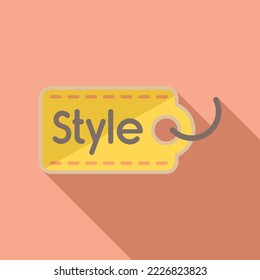 Tag style cloth icon flat vector. Fabric label. Size tag