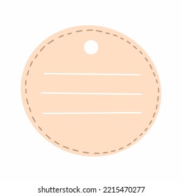 Tag in style of hand made. Space for text.