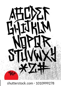 tag style typography alphabet
