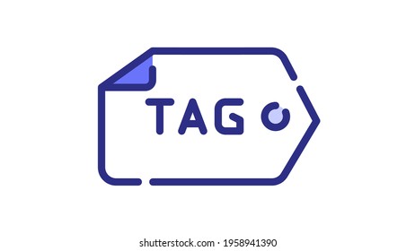 tag tagging seo keyword single isolated icon with dash or dashed line style