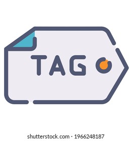 tag tagging seo keyword single isolated icon with flat dash or dashed style