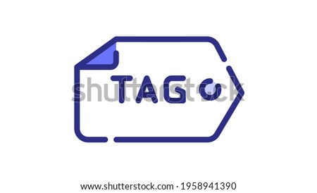 tag tagging seo keyword single isolated icon with dash or dashed line style