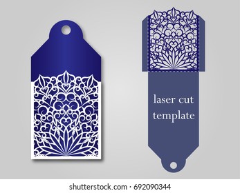 Tag template or gift cards for laser or plotter cutting.Cutout paperwork.