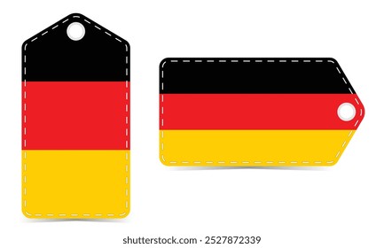 Tag templates designed with the colors of the German flag. Tags for labeling products or items related to Germany