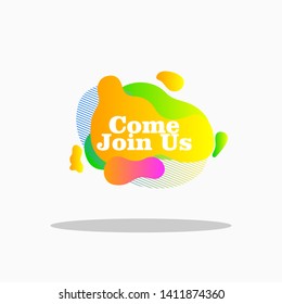 tag text in abstract fluid background, set landing, web page, label sticker with colorfull gradient